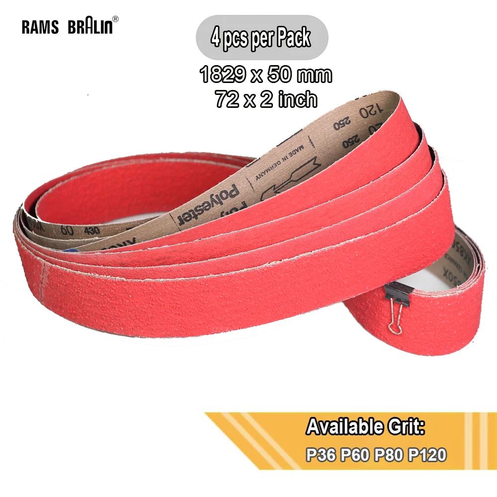 

4 шт. керамические шлифовальные ленты RAMS BRALIN XK850X для металла
