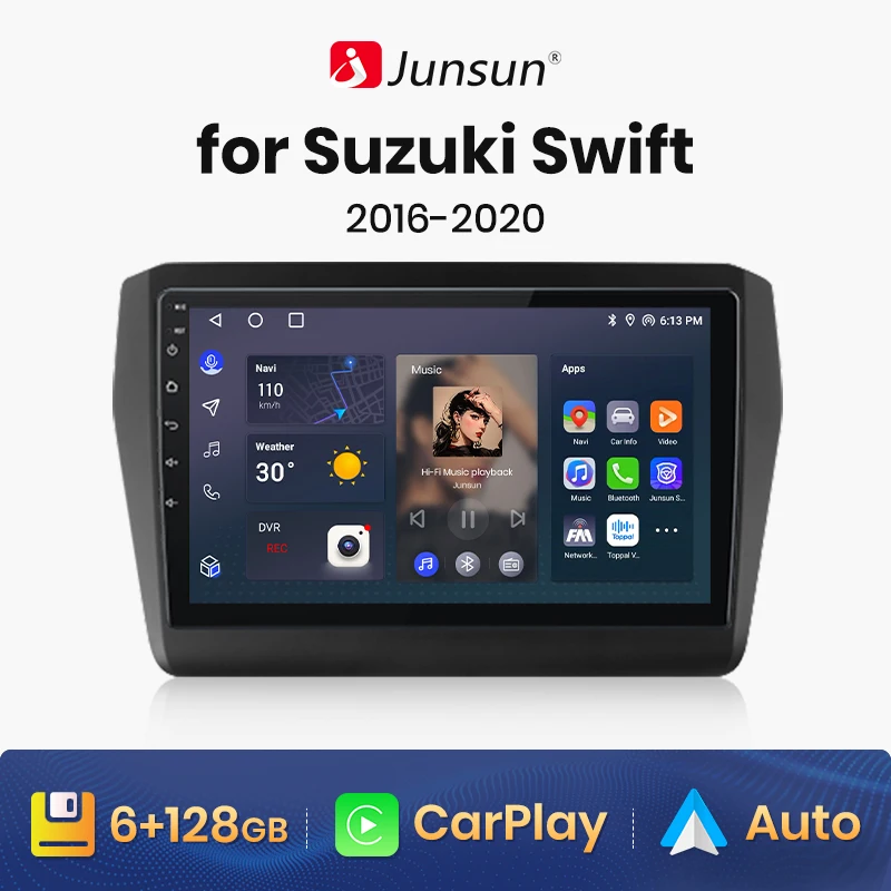 

Junsun V1 AI Voice Wireless CarPlay Android Auto Radio for Suzuki Swift 2016-2020 4G Car Multimedia GPS 2din autoradio