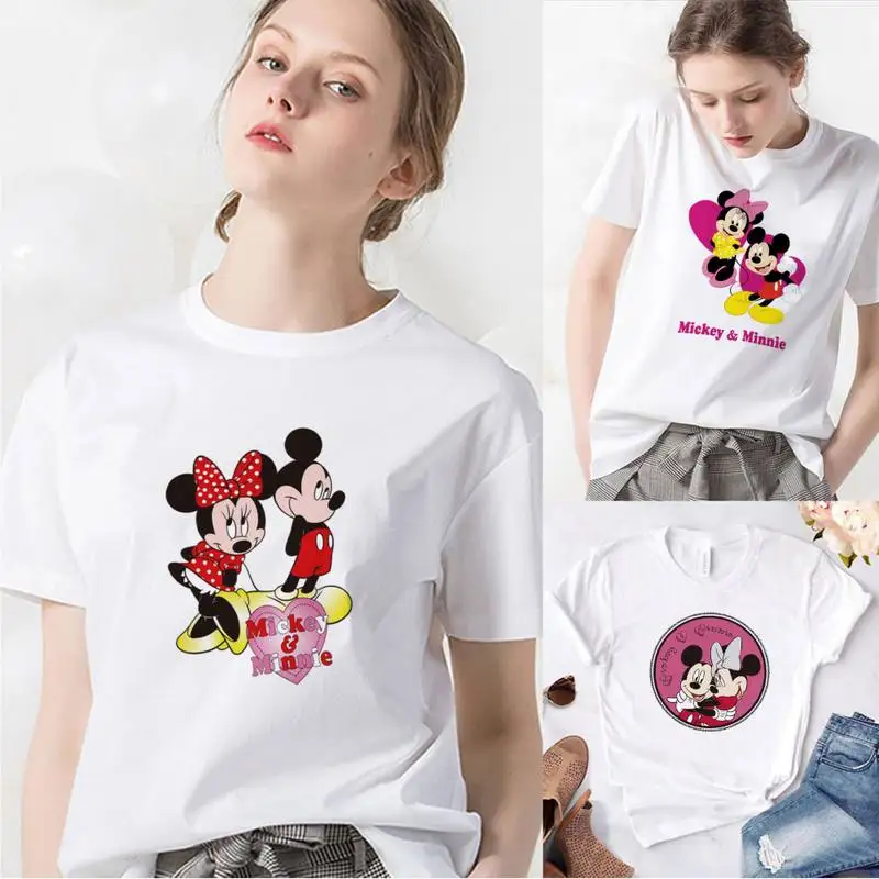 

Disney Love BBF Mickey Mouse Minnie T Shirt Women Loungefly Clothes Tshirt Hipster America Fashion Vacation Edgy