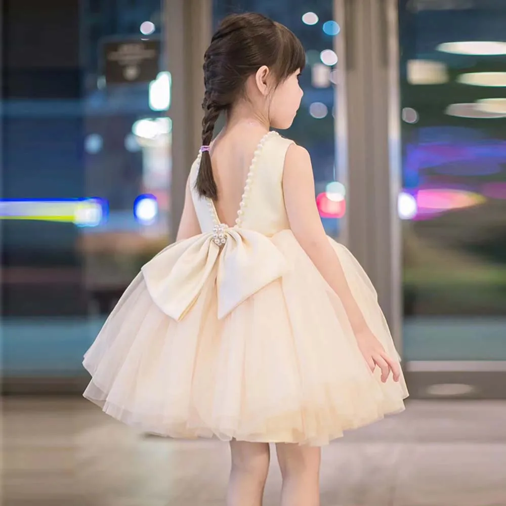 2022 New Autumn Girls' Dress Birthday Princess Dress Flower Girl Wedding Dress Puffy Yarn Children'S Clothing Ropa Niña Ymx022