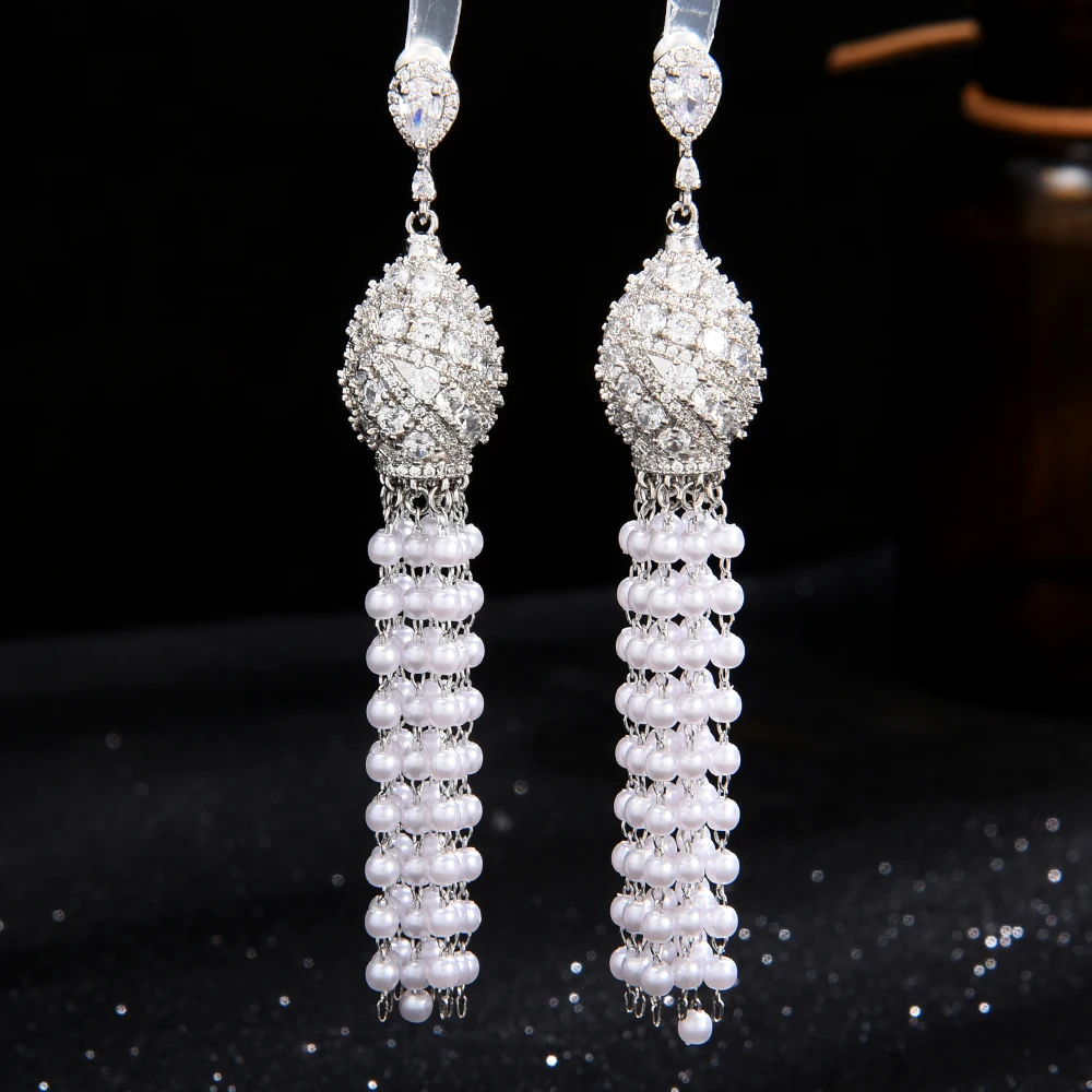 

GODKI Famous Brand Ball Pearl Earring for Women Wedding Cubic Zircon Fashion Engagement Party Jewelry pendientes mujer moda 2022