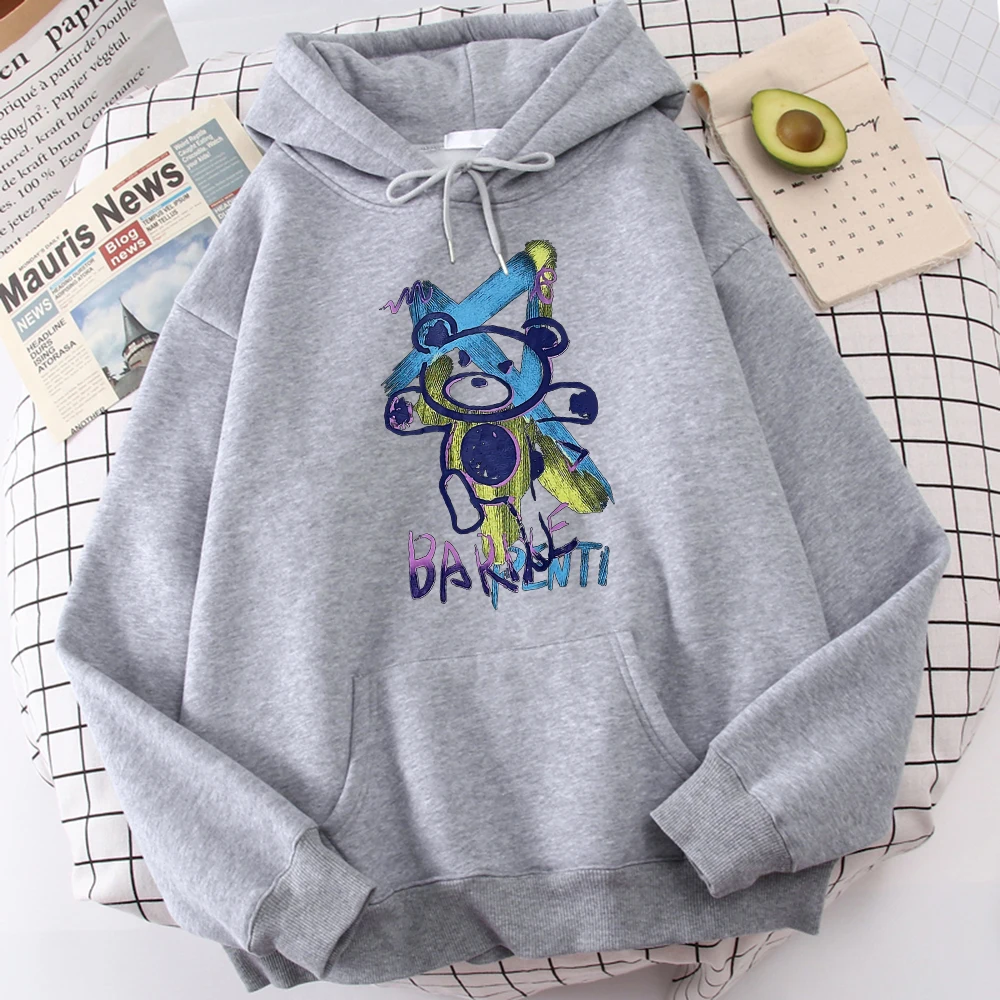 

Милые худи с рисунком медведя в стиле картины, женская мягкая толстовка, топ в стиле хип-хоп с круглым вырезом, великолепная Толстовка большого размера для мужчин