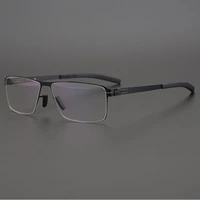 eleccion large size square glasses frames men optics super thin medical stainless steel double bridge eyeglass frame