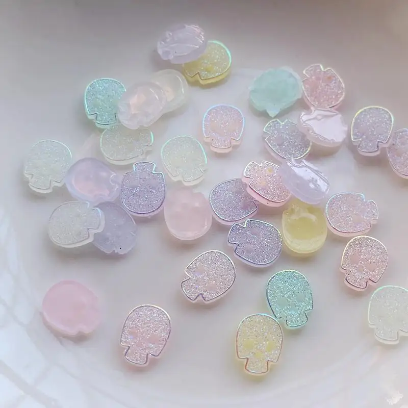 

50pcs mixed fluorescent skeleton nail rhinestones nail art decorations scrapbooking DIY accessories