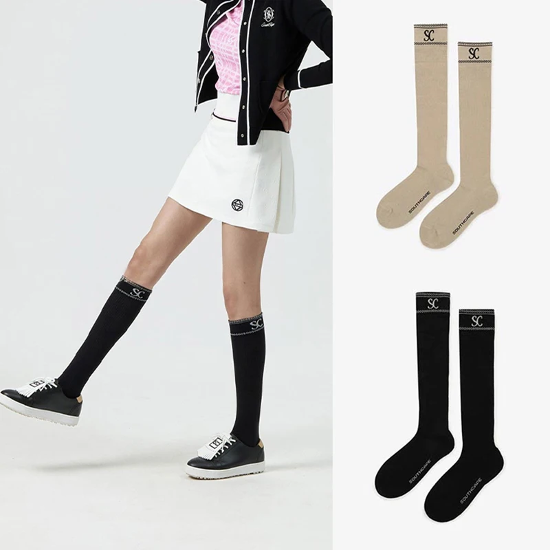 

South Korea Golf Socks Women's Tall Knee High Athletic Socks Ladies Four Seasons Golf Sunscreen Cotton Sport Socks