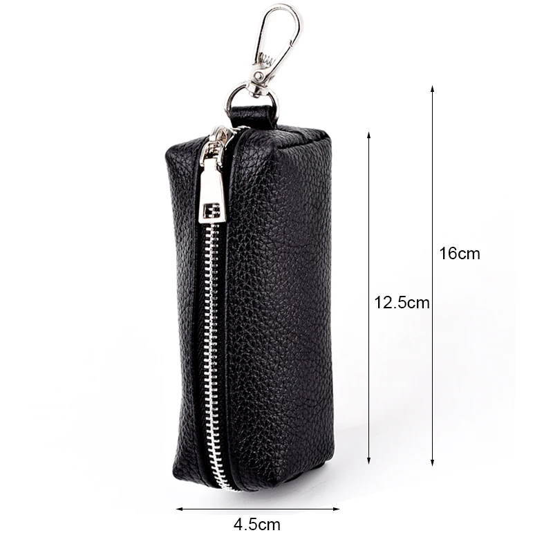 Верхний слой коровьей кожи сумка для ключей на молнии брелок кошелек модный