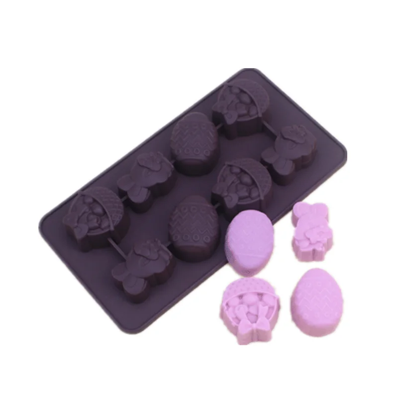 

Even Easter Eggs Silicone Chocolate Mold Rabbit Basket Shaped Fondant Molds Candy Bar Cake Decorating Tools