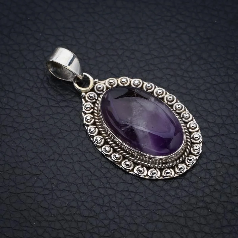 

StarGems Chevron Amethyst Handmade 925 Sterling Silver Pendant 1.75" F4057