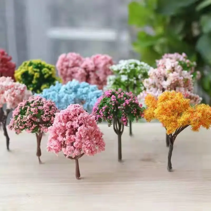 

Christmas tree Figurine Micro Landscape Cherry blossoms Home Decor Miniature Succulent plants Flowers Crafts Decoration Gifts