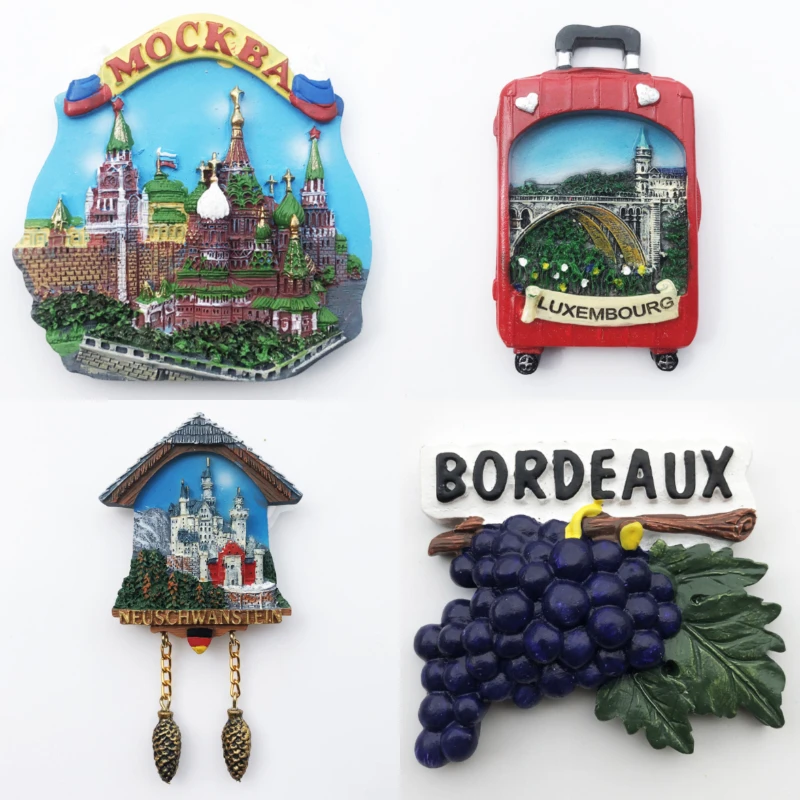 

Various Countries Travelling Fridge Magnets Italy Czech Republic Luxembourg Tourist Souvenirs Fridge Magnetic Stickers Gifts