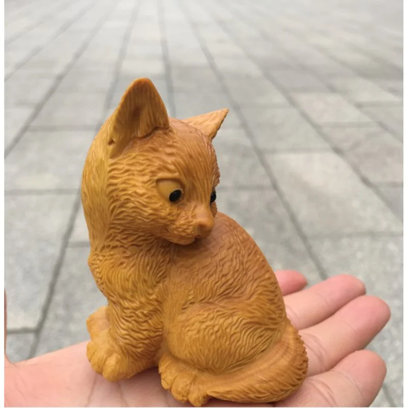 

Arborvitae Boxwood Craft Creative Solid Wood Crafts Play Hand Pieces Carving Handicraft Cat Car Decoration