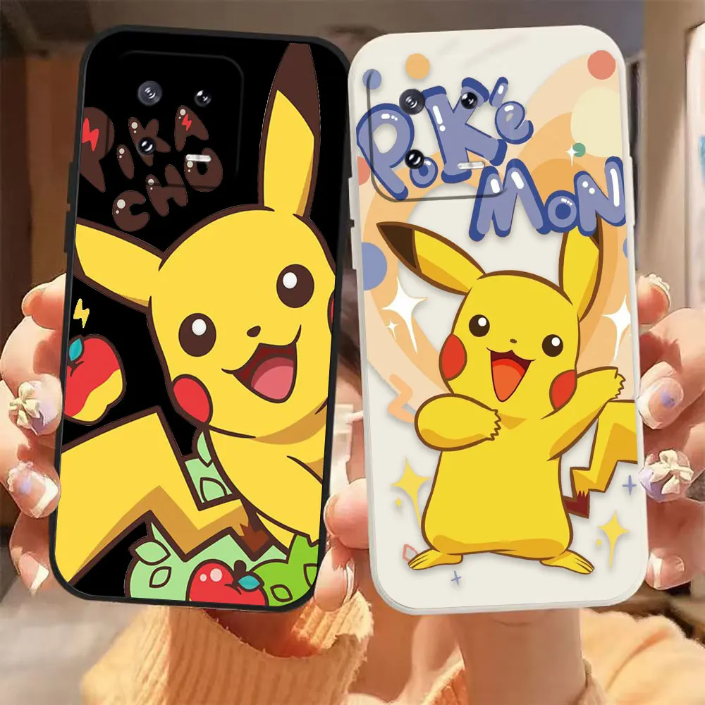 

Cute p-Pikachu p-Pokemon Phone Case For Xiaomi 13 12 12S 11 11T 10 10S 9 9SE 8 8SE Pro Ultra Lite Colour Liquid Case Funda Shell