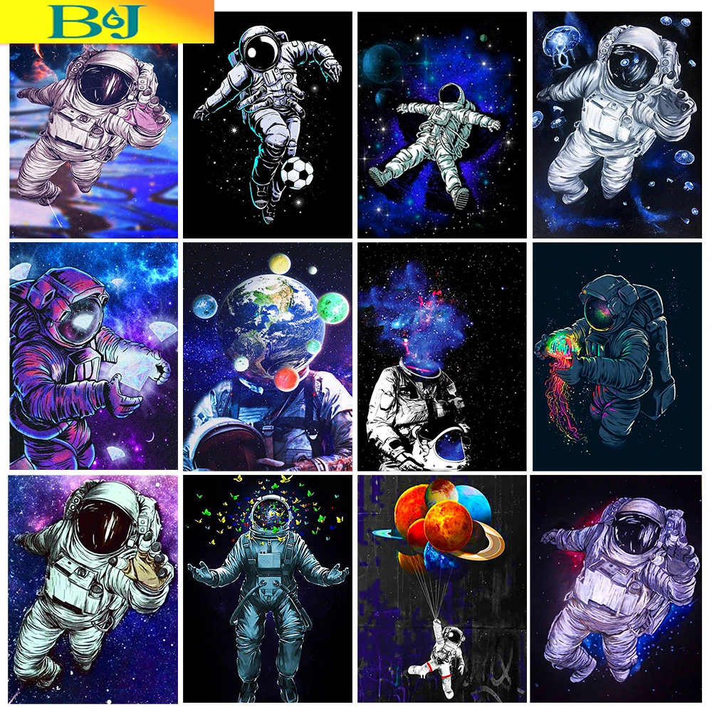 

Astronaut 5D Diamond DIY Painting Cross Diamond Embroidery Space Picture Full Round/Square Rhinestone Mosaic Home Decor Kid Gift