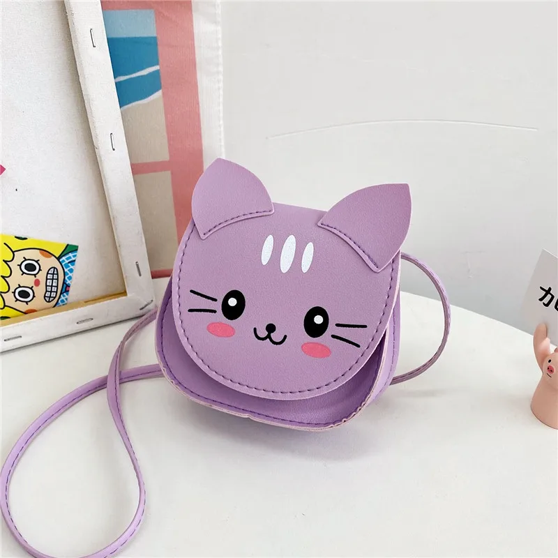 Baby Girls Fashion Accessory Coin Purse Handbags Boys Kids Small Shoulder Bag Cartoon Cute Cat Children's Mini Messenger Bags