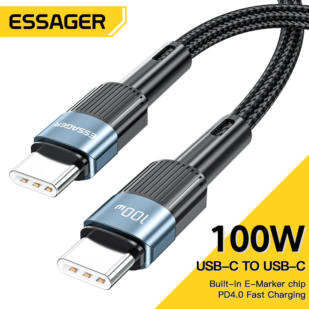 

Essager PD100W 60W USB C To Type C Cable Fast Charge Mobile Cell Phone Charging Cord Wire For Xiaomi Samsung Oneplus Realme POCO