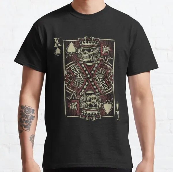 

King Of Spades Skull Gift Men Poker Card Game Biker Grunge t shirt for Boxer Bajaj BMW Bimota HONDA SYM Gas
