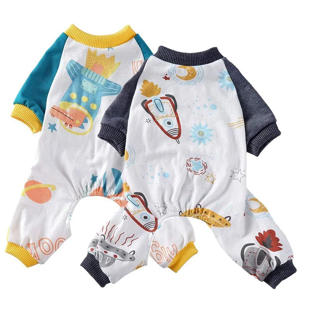 Комплект из 2 пижам для собак ночная рубашка одежда домашних животных комбинезон