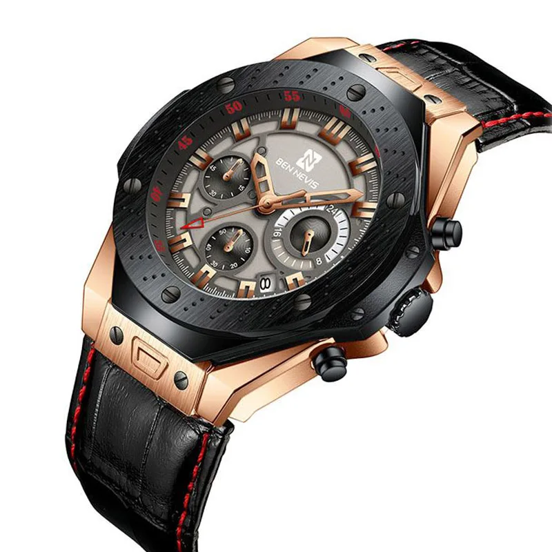

Domineering watch men's large dial black technology men's waterproof student multi-function men's watch