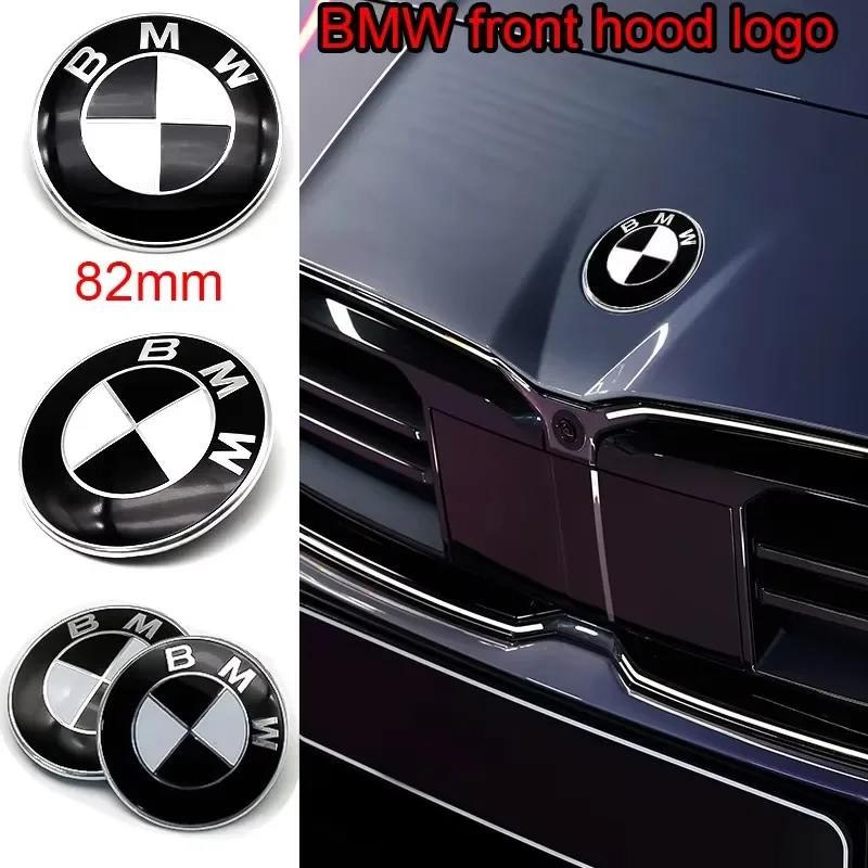 Эмблема BMW для капота автомобиля (черно-белая) 82 мм, задний значок 74 мм, колпачок ступицы колеса 56 мм, наклейка на руль 45 мм, аксессуары (art.: 3920db0cb403a) - 3920db0cb403a