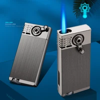flame cigarette visible gas lighter unusual creative metal torch turbo windproof butane cigar lighters smoking gadgets for men