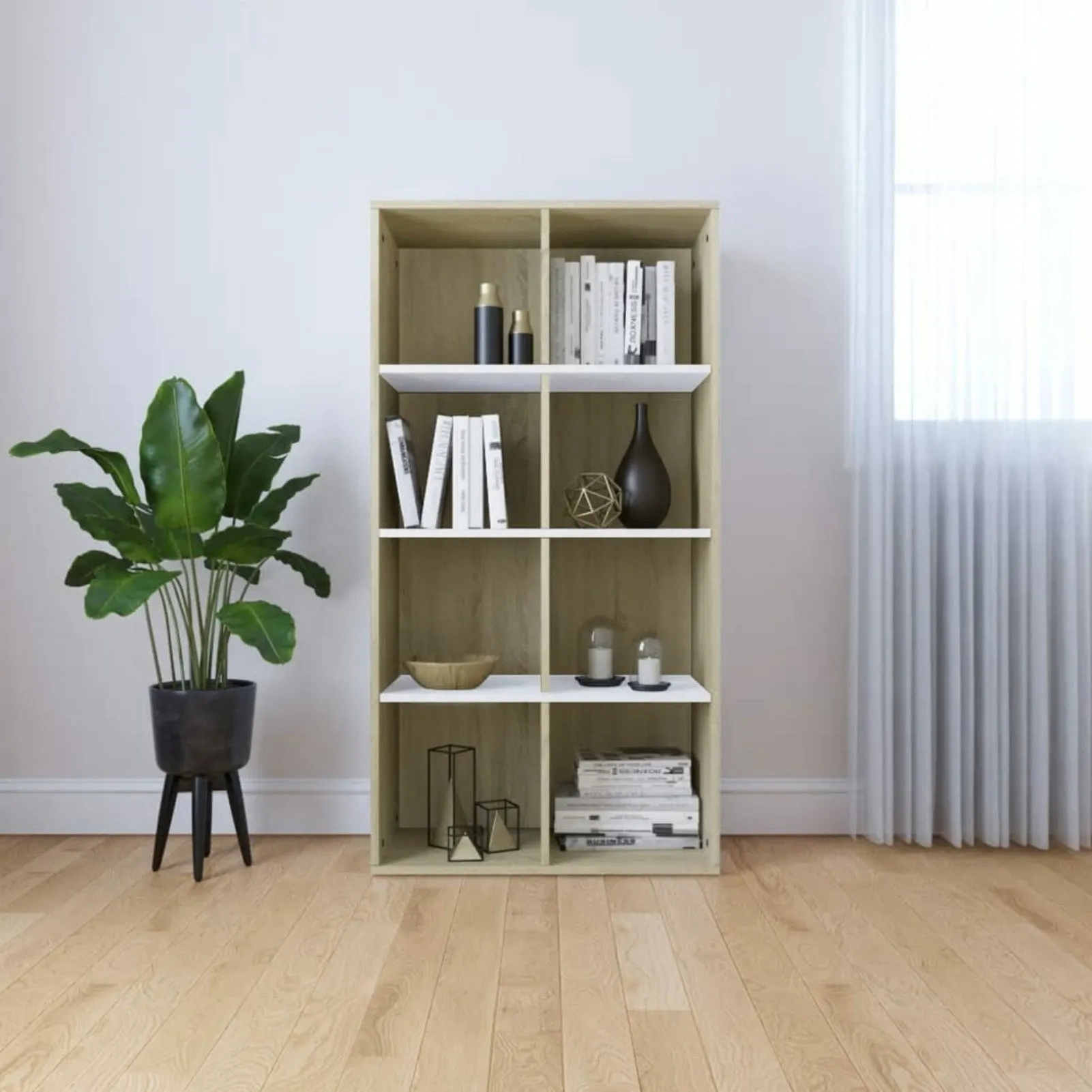 

Book Cabinet/Sideboard White and Sonoma Oak 26"x11.8"x51.2"