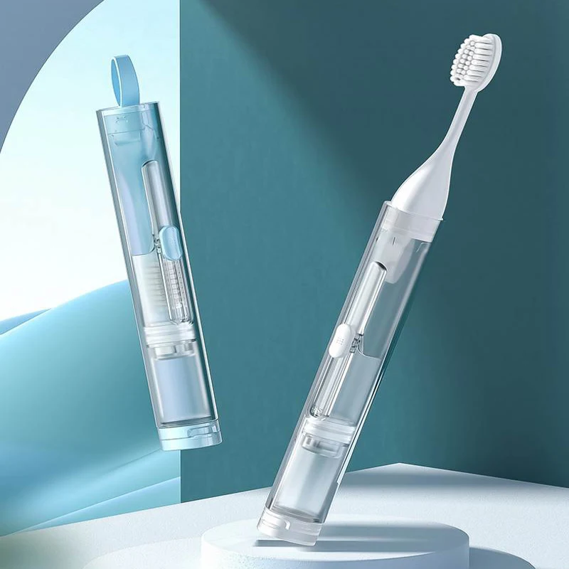 1PC Portable Folding Toothbrush Travel Toothbrush Set Creative Tooth Elegant and Hygienic Clean Tools Can Hold Toothpaste