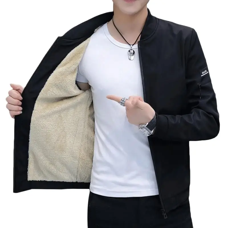 

Men's Bomber Zipper Jacket Winter Male Fleece Warm Coats Casual Streetwear Hip Hop Slim Fit Pilot Jackets Mens Clothing