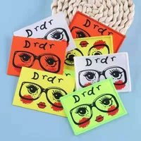 mixed 4pcslot glasses girl soft fabric patches fashion color printed embroidery sew on applique clothing handmade diy garment