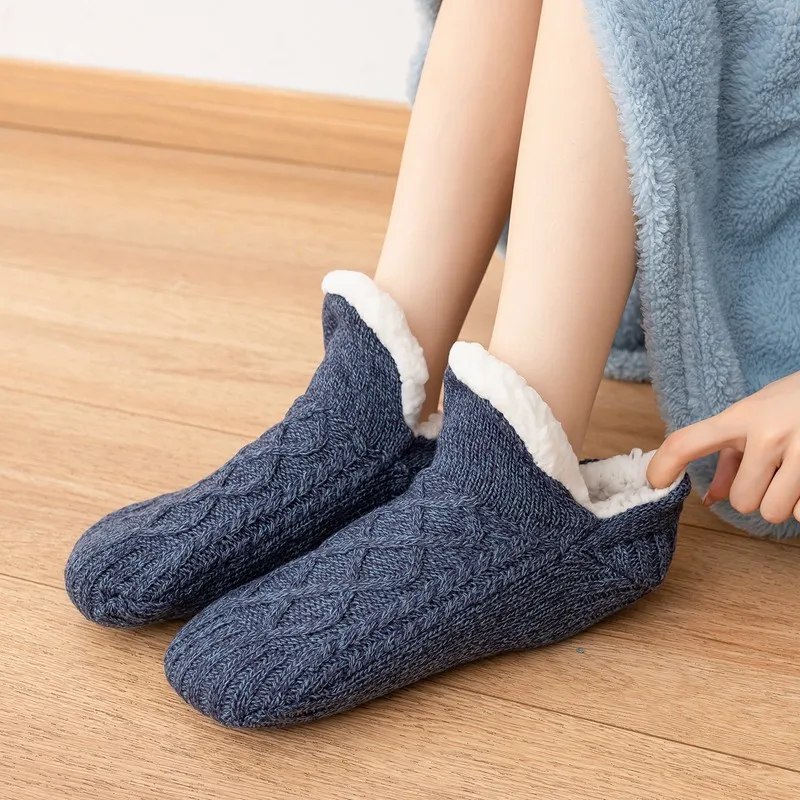 Glue Dot Socks Thickening Keep Warm Plush Floor Socks Anti-Skid Breathable Winter Socks Women Women'S Hot Socks In Winter
