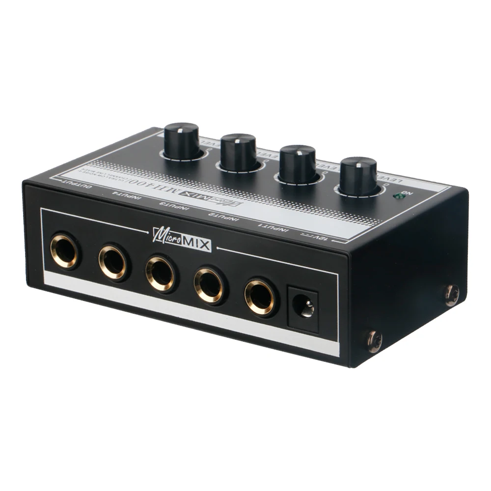 Миниатюрный линейный миксер MH400 с низким уровнем шума 4 канала аудиомиксер и 3