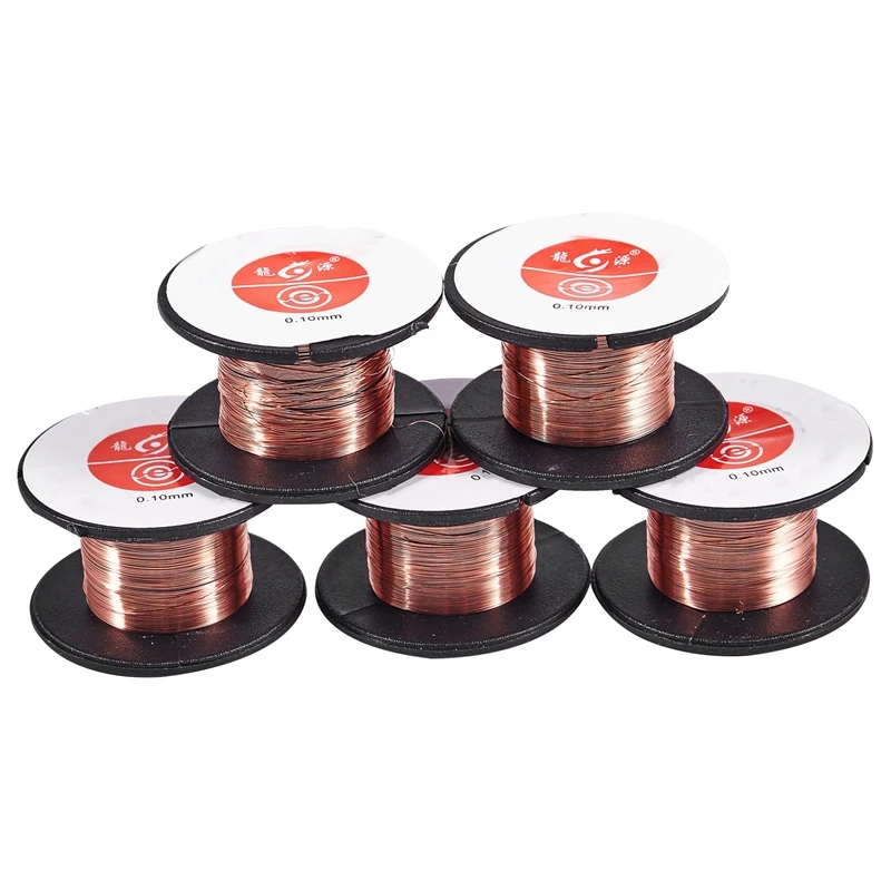 

5 Pcs 0.1mm Diameter Copper Soldering Solder Enamelled Reel Wire