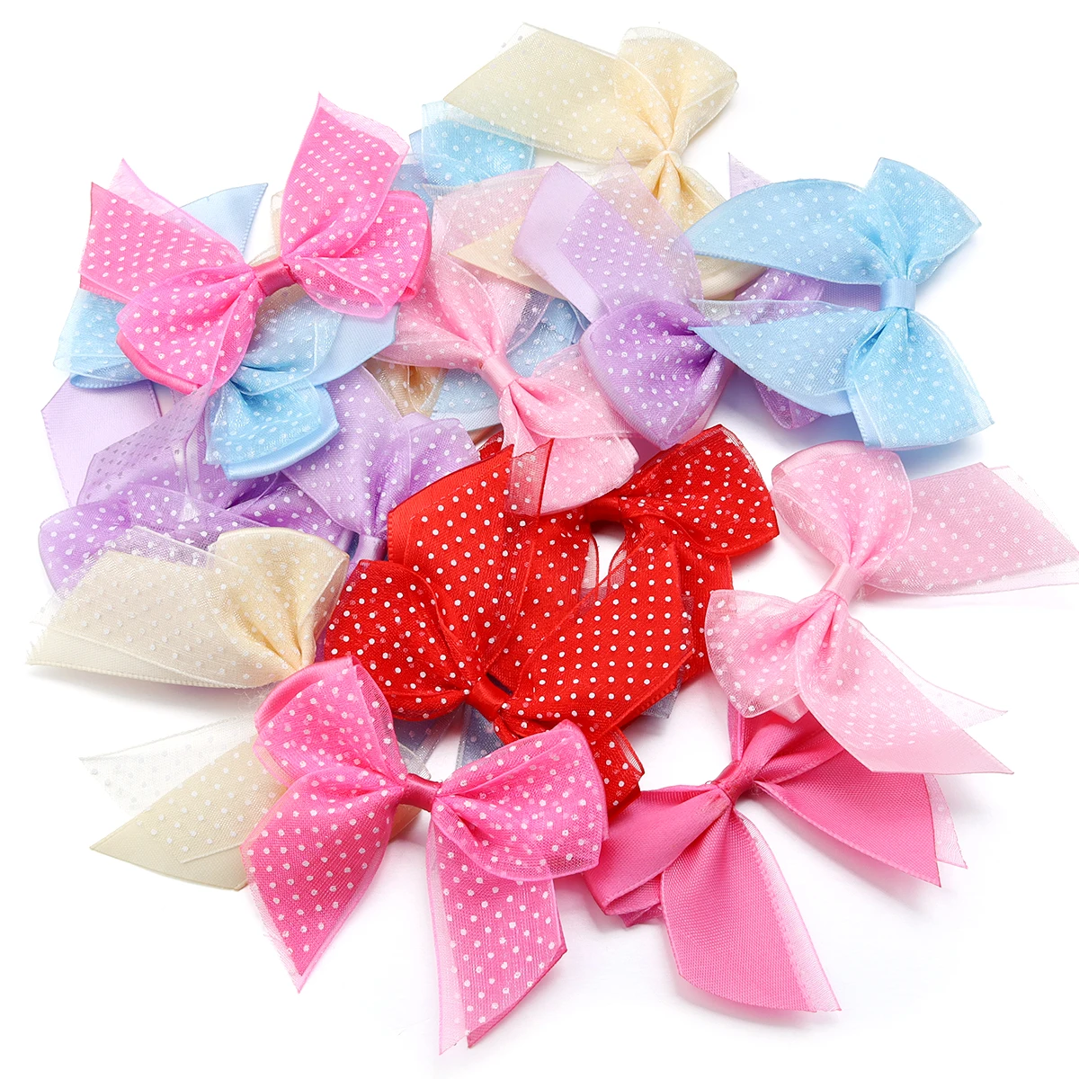 Двухслойные атласные банты из полиэстера, набор из 10 штук