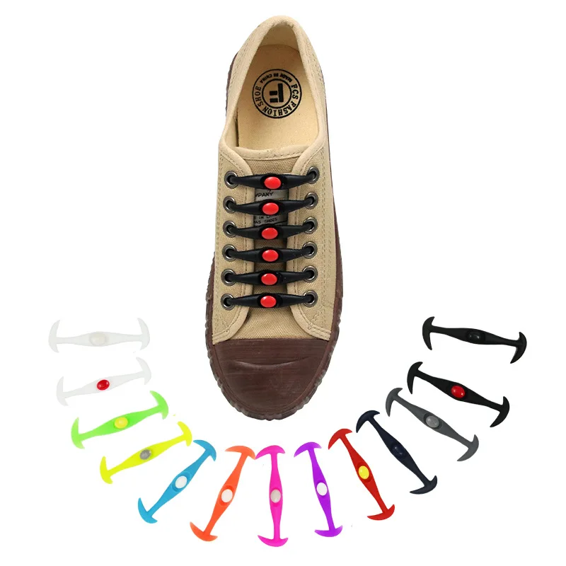 

1Pair Unisex Round Type No-tie Elastic Sports Laces Ox Horn Type Elastic Shoelace Sports Casual Waterproof Silicone Shoelaces