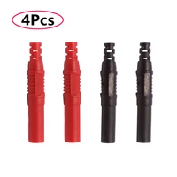 4pcs 4mm banana plugs high voltage copper nickel plated banana plugs connectors black red banana test plugs for instrumentation