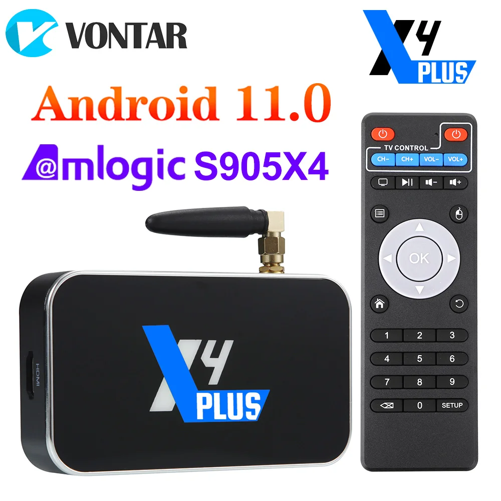 UGOOS X4 Plus TV BOX Android 11 Amlogic S905X4 LPDDR4 4GB RAM 64GB Support AV1 HDR 1000M BT OTT 4K TVBOX X4 Pro 4GB 32GB Player