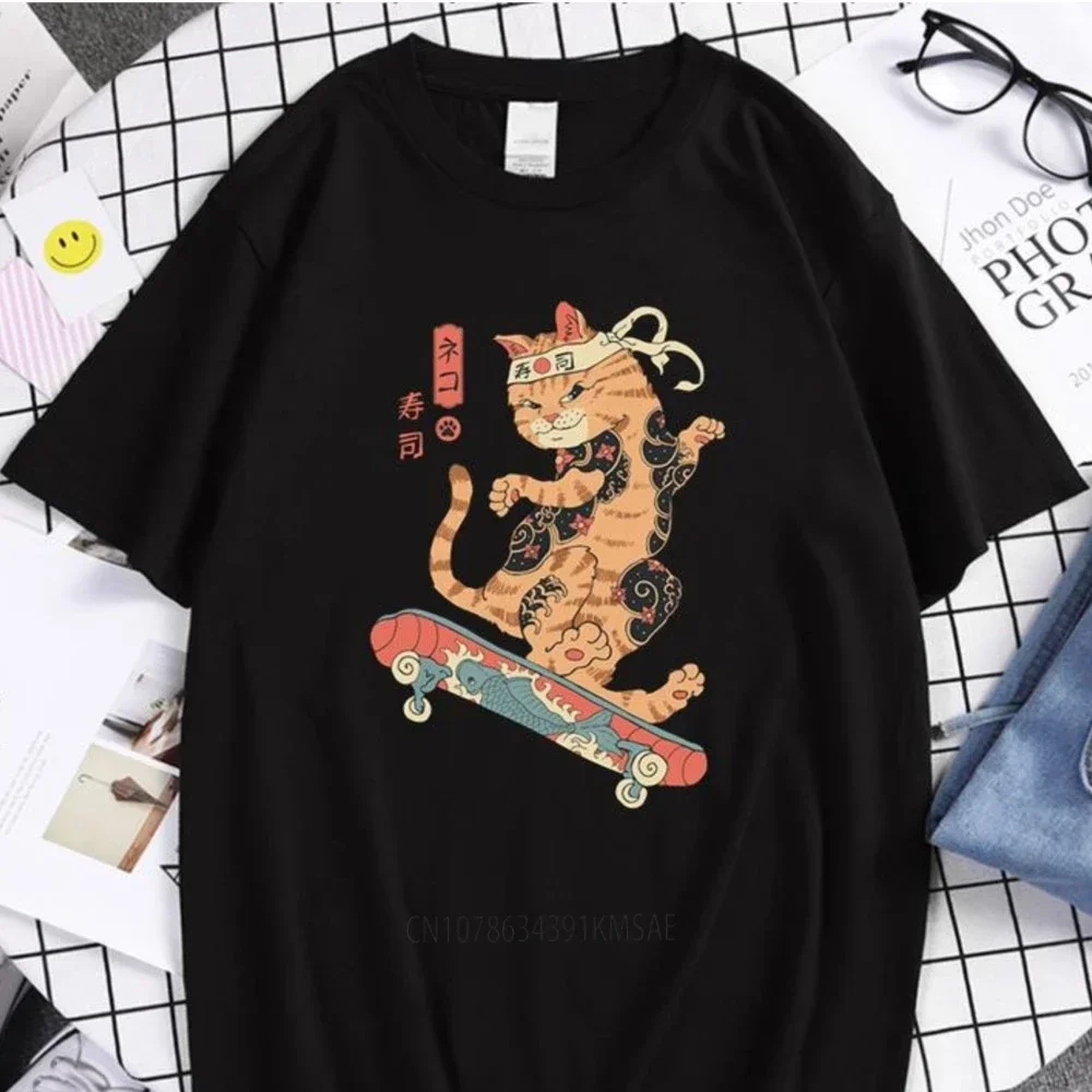 Футболка Catana Play скейтборд Ukiyoe с принтом футболки оверсайз мягкие модные дышащие