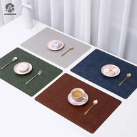 24 pcs pu leather placemats nordic tableware pads dining tables mats cup coasters heat insulated waterproof kitchen accessories