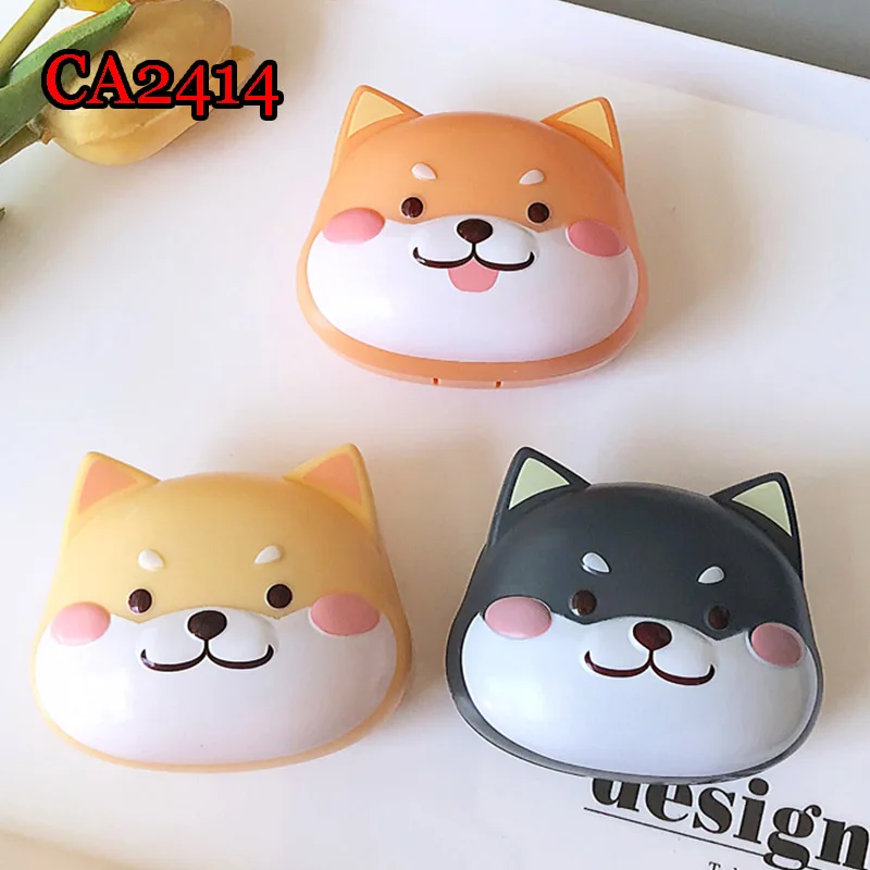 

Cute Dog Travel Kit Pocket Mini Contact Lens Case Travel Kit Easy Carry Lenses Box Container CA2414