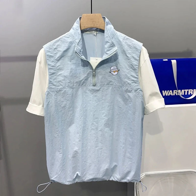 

2023 Summer Golf Wear Men Golf T-shirt Utaa Golf Clothing Men Golf Vest False 2 Pieces Golf Supplies Short Sleeve Malbon Golf