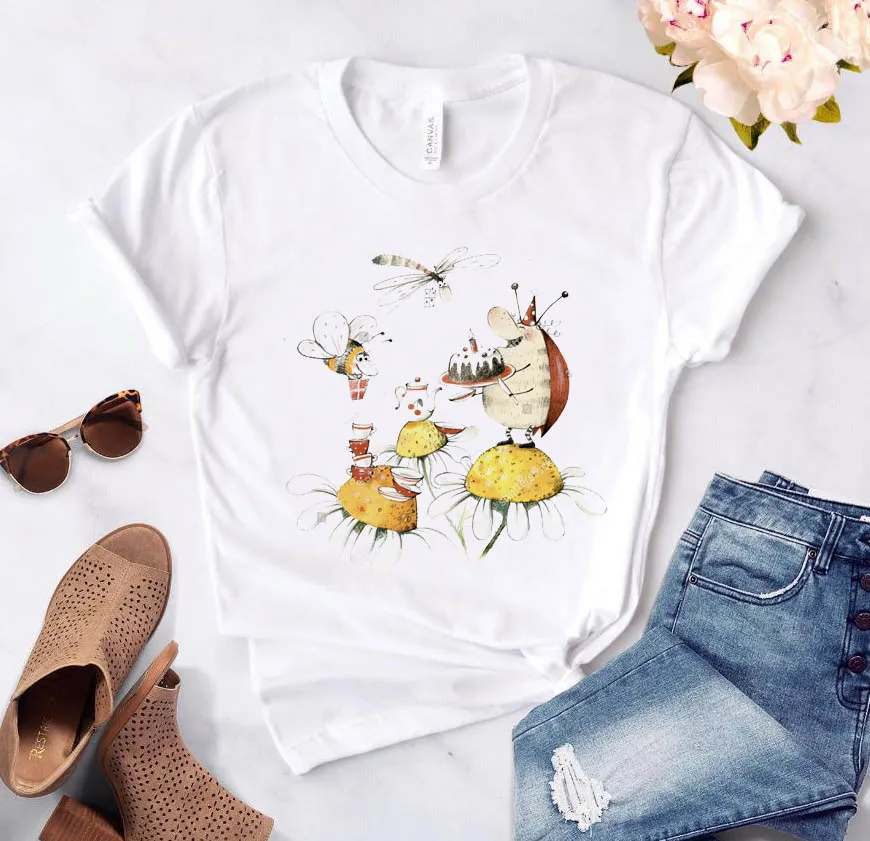 

Повседневная Женская футболка с мультяшным принтом Одежда с коротким рукавом Одежда в стиле 90-х Симпатичная модная летняя футболка женский...