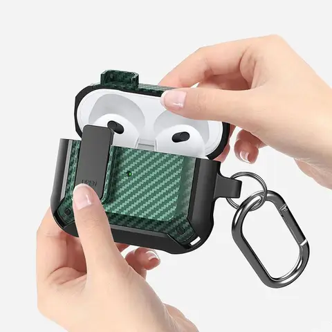 Чехол для Apple Airpods Pro 1-го 2-го поколения с безопасным замком, защитный жесткий чехол с брелком для Airpods 3 2 1