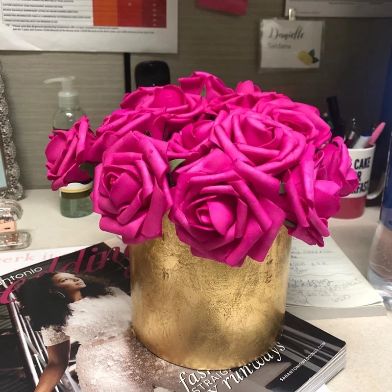 

30/50Pcs Artificial Rose Flowers PE Foam Fake Rose Heads DIY Bear,Party,Festival,Valentine's Day,Wedding Decoration 2.76'' Rose