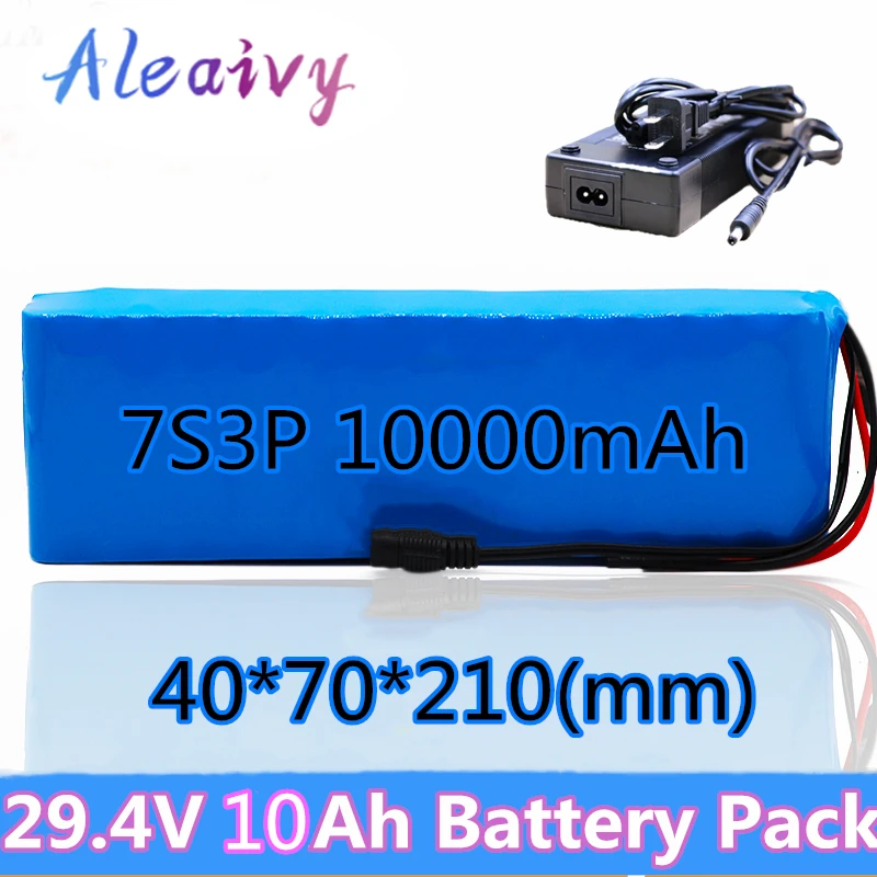 

24V Battery 7S3P 29.4V 10Ah Li-ion Battery Pack with 20A Balanced BMS for Electric Bicycle Scooter Power Wheelchair