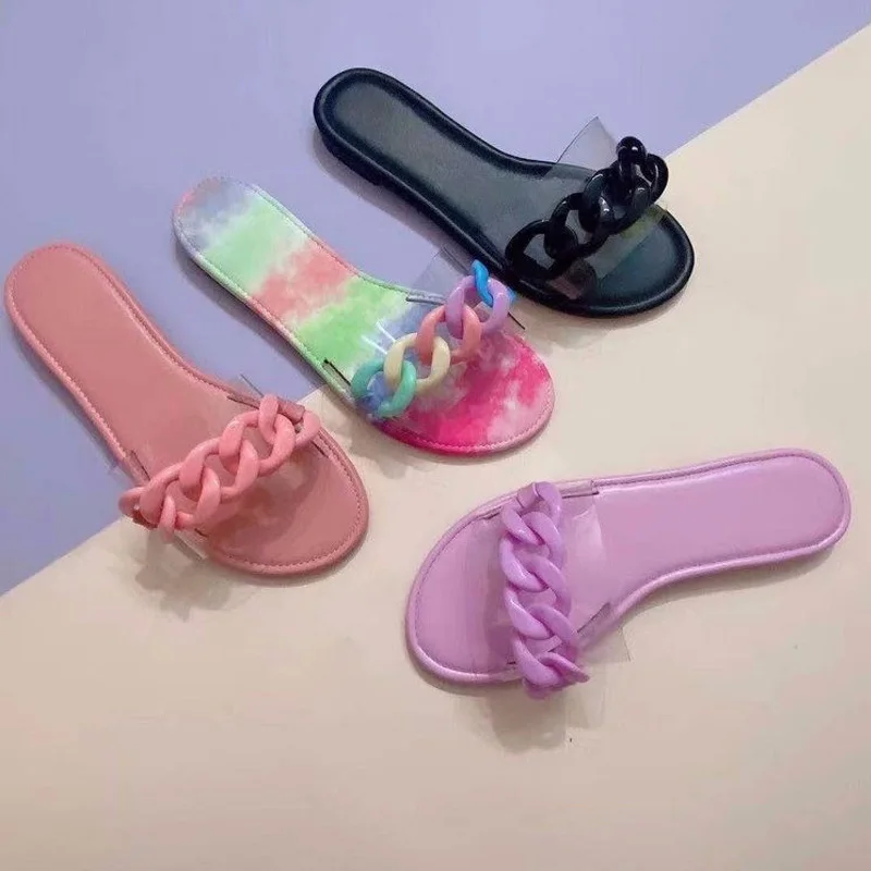 Women's New Style Slippers Sexy Roman Style Transparent Outdoor Flip flop Summer large size Comfortable Beach Sandals