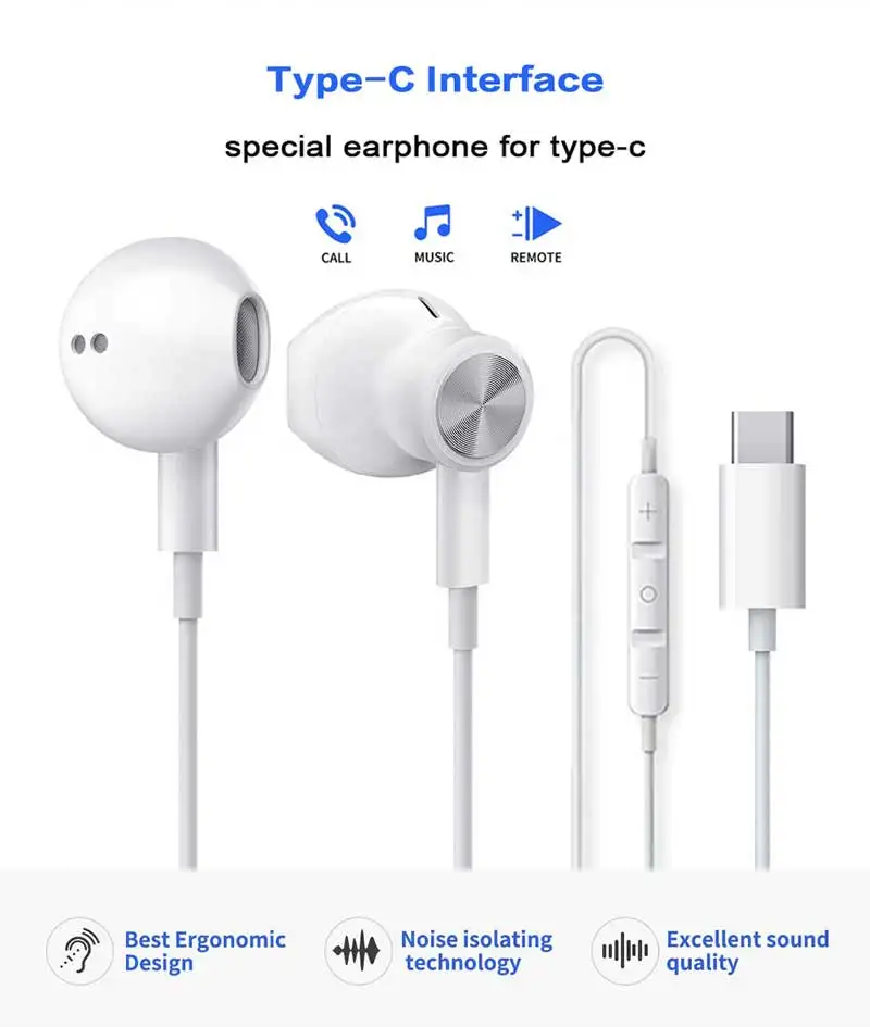 

USB TYPE C Earphone HIFI magnetic Sports Stereo With Mic/Remote Control Google chip For HUAWEI P30 Mate 20 Pro Xiaomi 8 Samsung