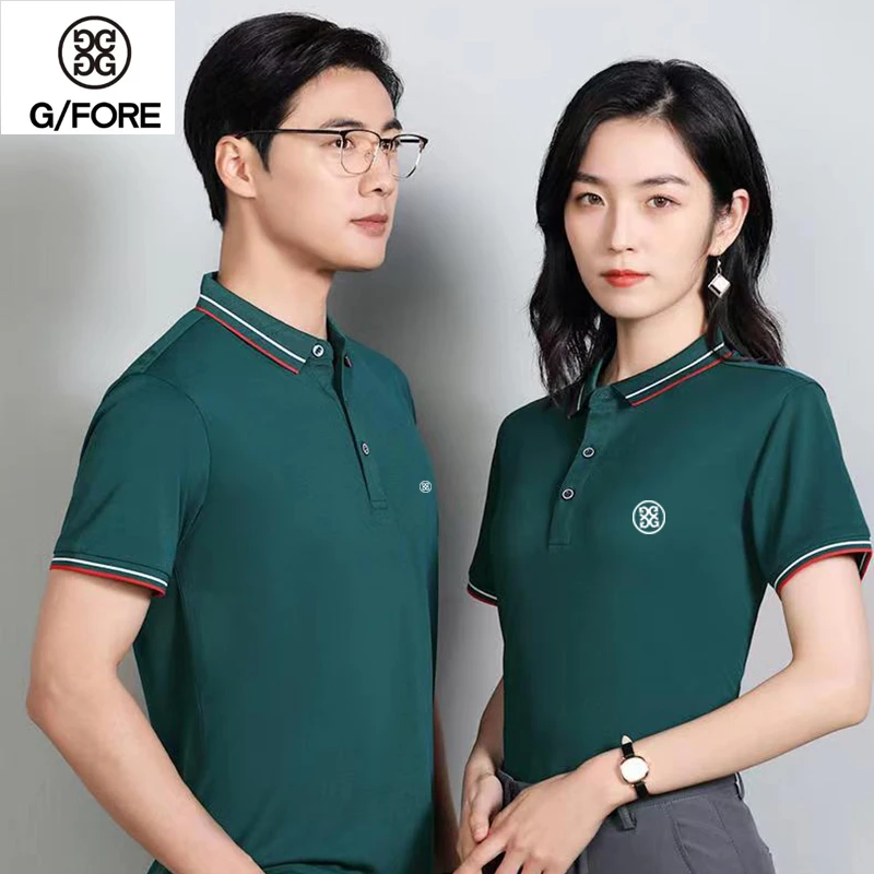 Men's and women's embroidered logo golf polo shirt High quality breathable polo shirt Ice silk fiber short sleeved polo shirt