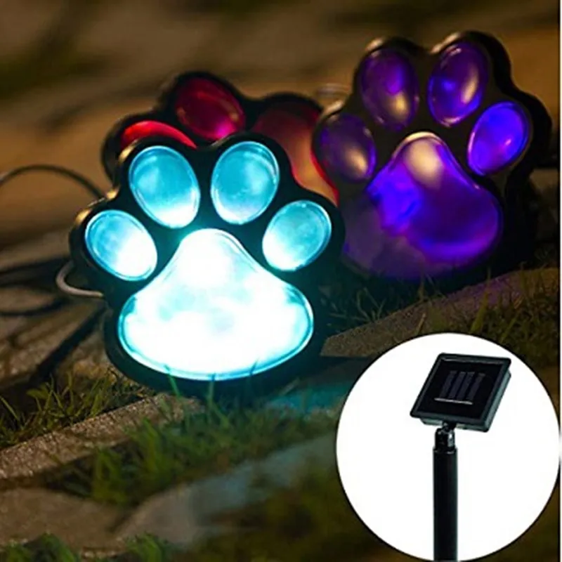 

Cute Animal Paw Print Solar Garden Garden Decoration Dog Cat Paw Print Light Path Lawn LED Solar Landscape Decorative Light