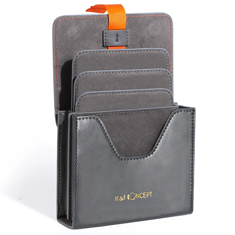 

K&F Concept Lens Filter Case for Round or Square 5.12 inch Leather Carrying Filters Bag Pouch ND CPL Filters