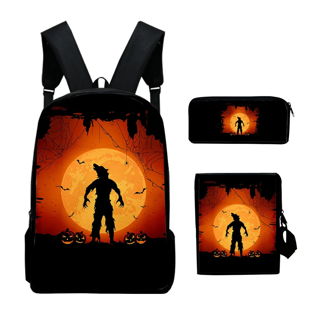 

Hip Hop Classic Halloween 3pcs/Set Backpack 3D Print School Student Bookbag Travel Laptop Daypack Shoulder Bag Pencil Case