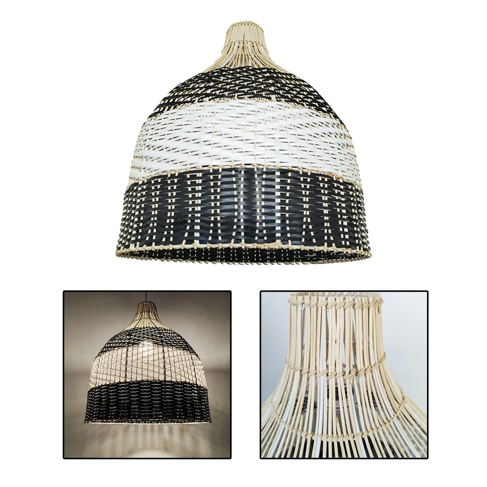 

Handwoven Rattan Lampshade Woven Pendant Lighting Cover Handcrafts Modern Sturdy for Bedroom Home Dining Room Farmhouse Kitchen